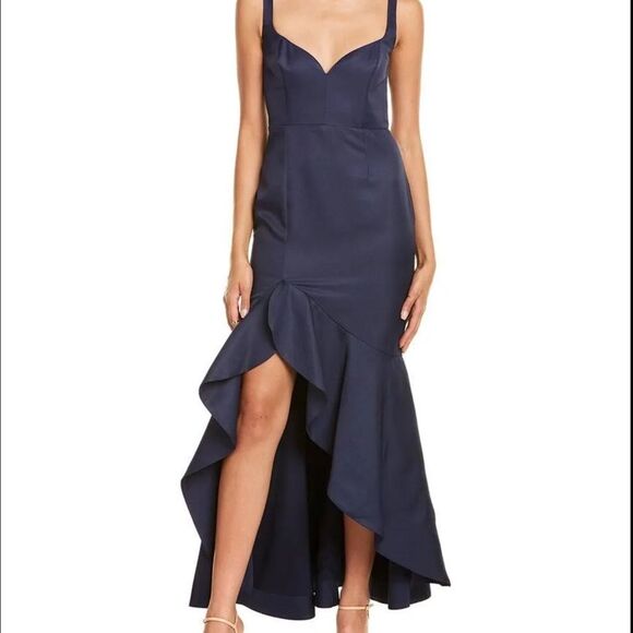 Fame and‎ Partners Women's Size 22 Blue Bromley Gown Dress Ruffle Sweetheart - Picture 1 of 9